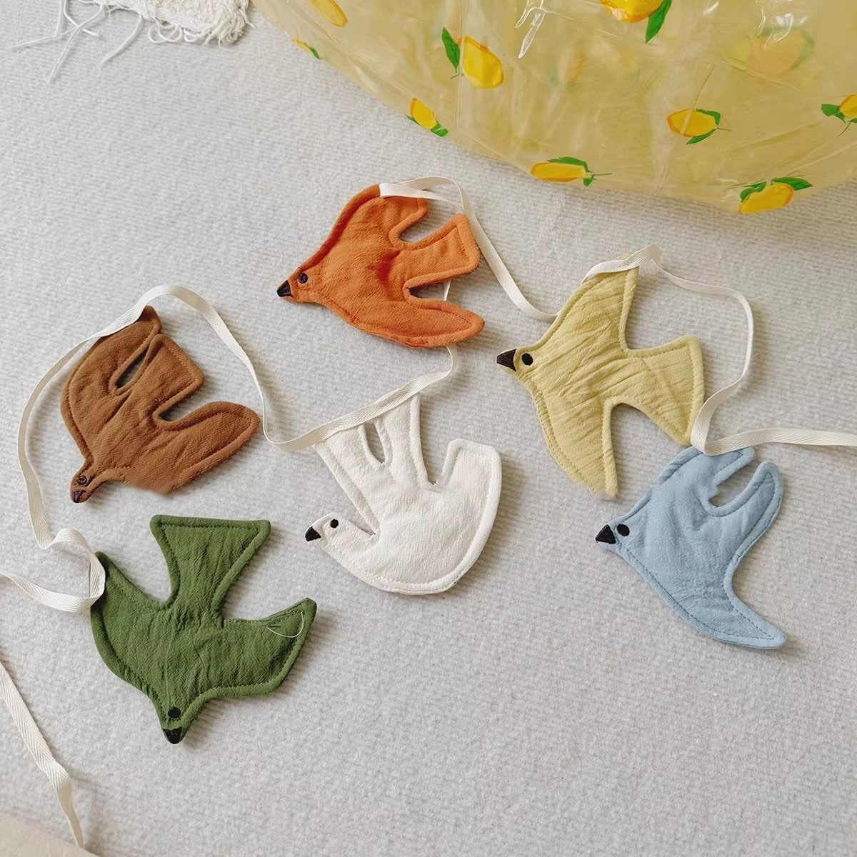 Baby Clothing Material - Тканевая гирлянда-флажки с птицами для детской