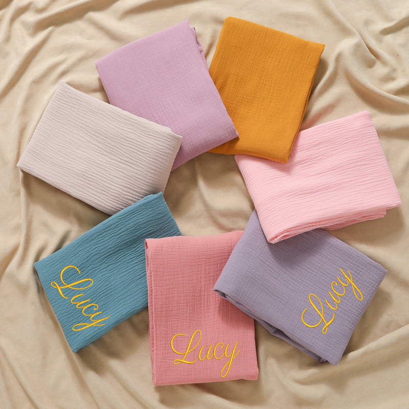 Персонализированное имя, вышит – обзор и цена Muslin Swaddle Wrap